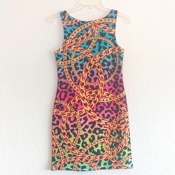 Chesley Dresses & Skirts - CHESLEY multicolor animal print chain bodycon dress NWOT